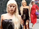 September 13, 2015: Lady Gaga looks like she's wearing a black trash bag, New York City.\nMandatory Credit: Kristin Callahan/ACE/INFphoto.com  Ref: infusny-220